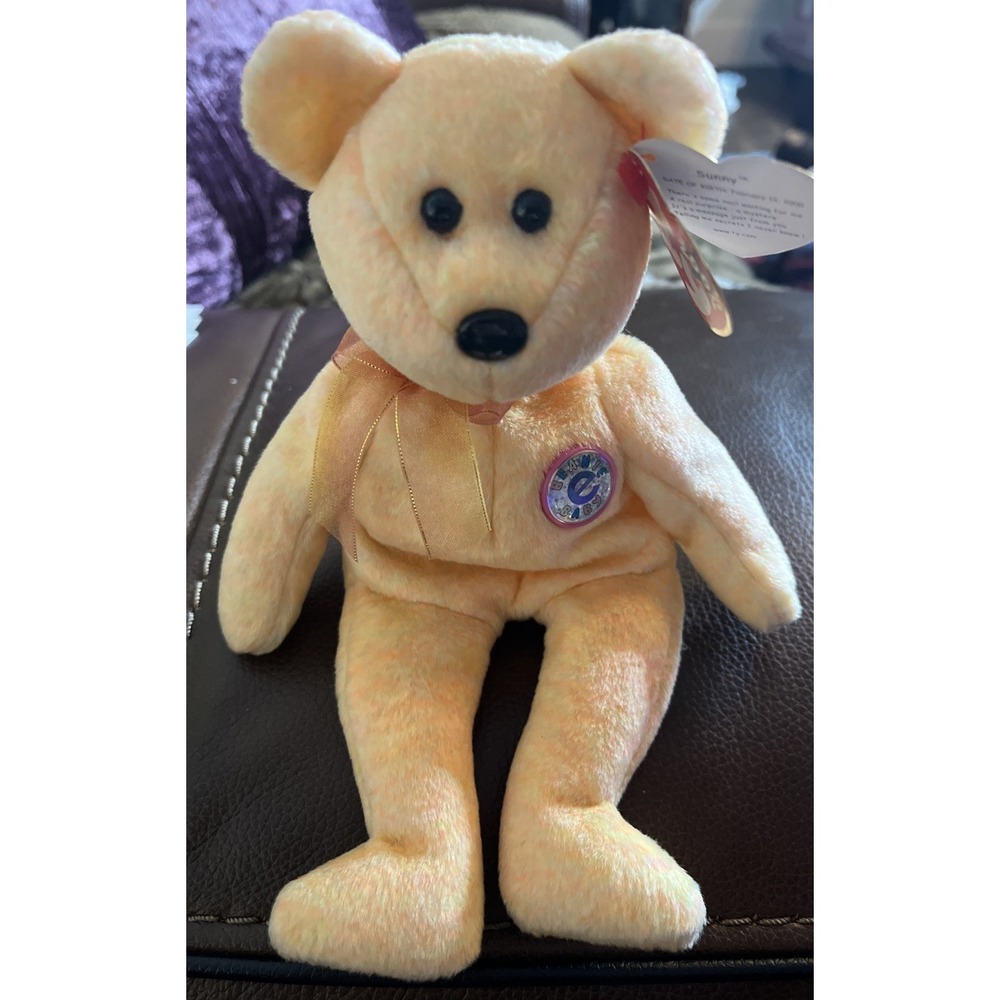 TY Beanie Baby 2000- SUNNY the Bear (8.5 inch) DOB: 2/13/2000